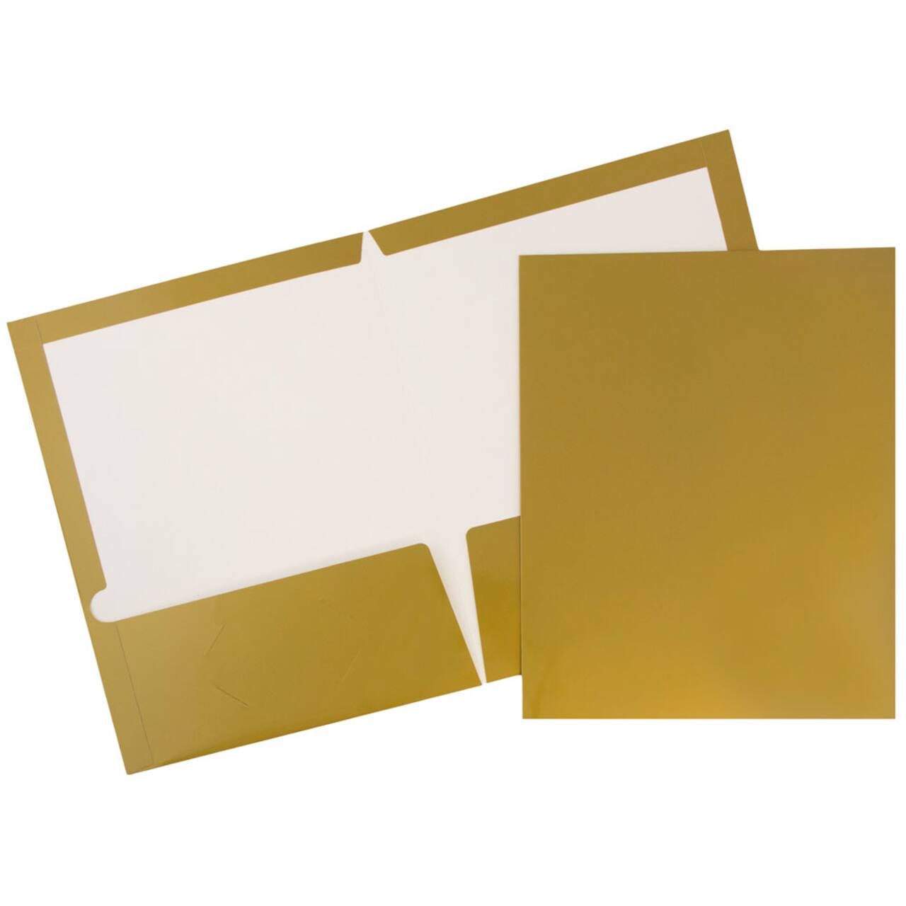 JAM Paper Laminated 2-Pocket Glossy Folders, 50ct.